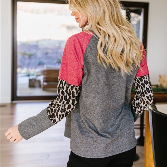Mildly Wild Leopard Color Block Top - Picture 4 of 7